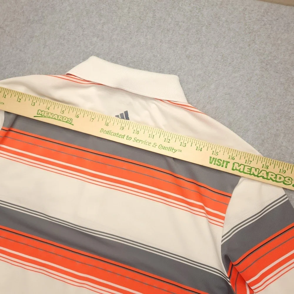 Adidas Puremotion Polo Shirt Mens S‎ White Stripe Ritz Carlton Golf Performance